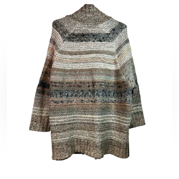 Free People Starlight Shadow Poncho Cardigan Oversized Chunky Knit Boho Size M - Picture 4 of 15